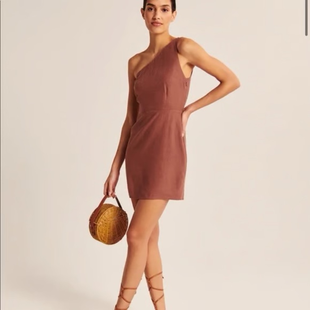 Abercrombie & Fitch One Shoulder Linen Dress